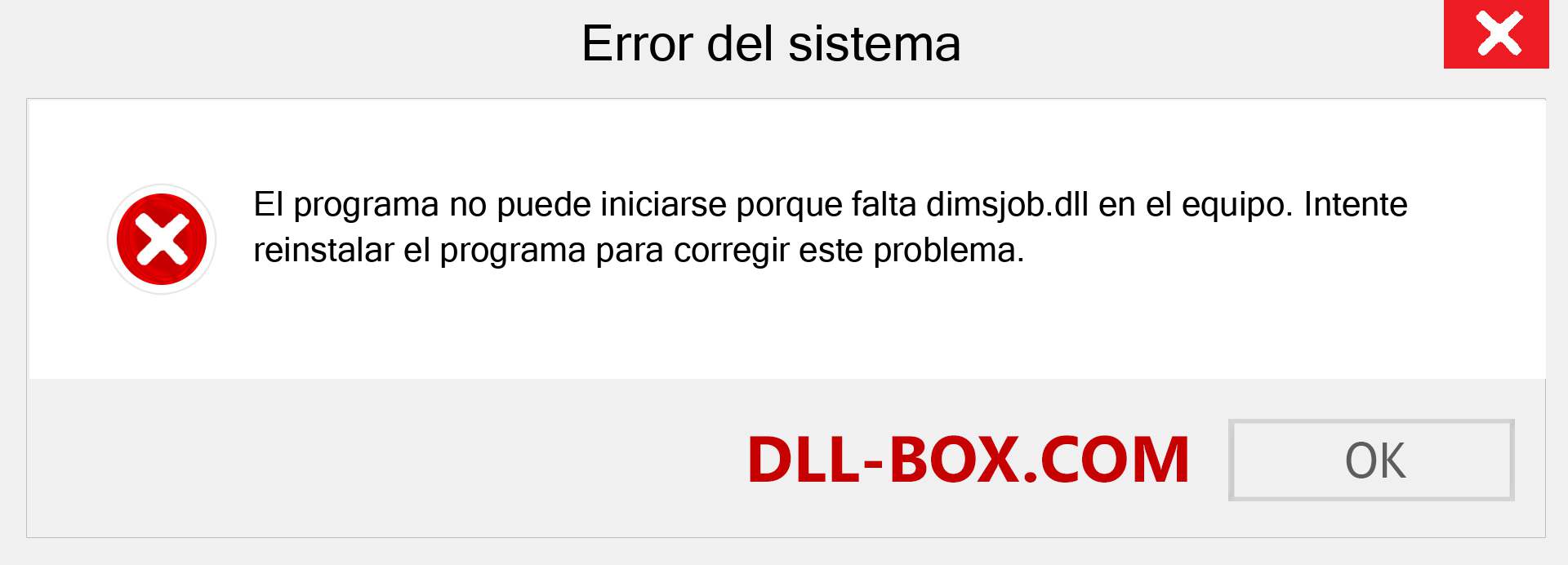 ¿Falta el archivo dimsjob.dll ?. Descargar para Windows 7, 8, 10 - Corregir dimsjob dll Missing Error en Windows, fotos, imágenes