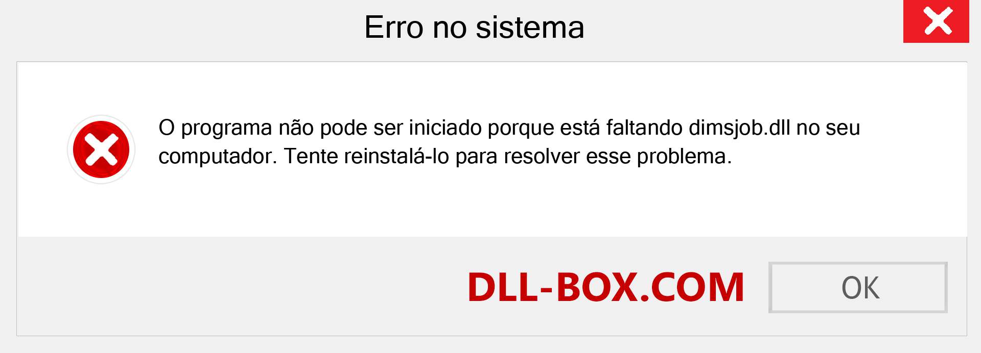 Arquivo dimsjob.dll ausente ?. Download para Windows 7, 8, 10 - Correção de erro ausente dimsjob dll no Windows, fotos, imagens